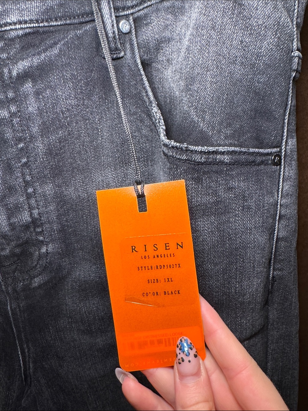 Men's Straight Fit Distressed Black-Grey Jeans - Picture 4 of 4